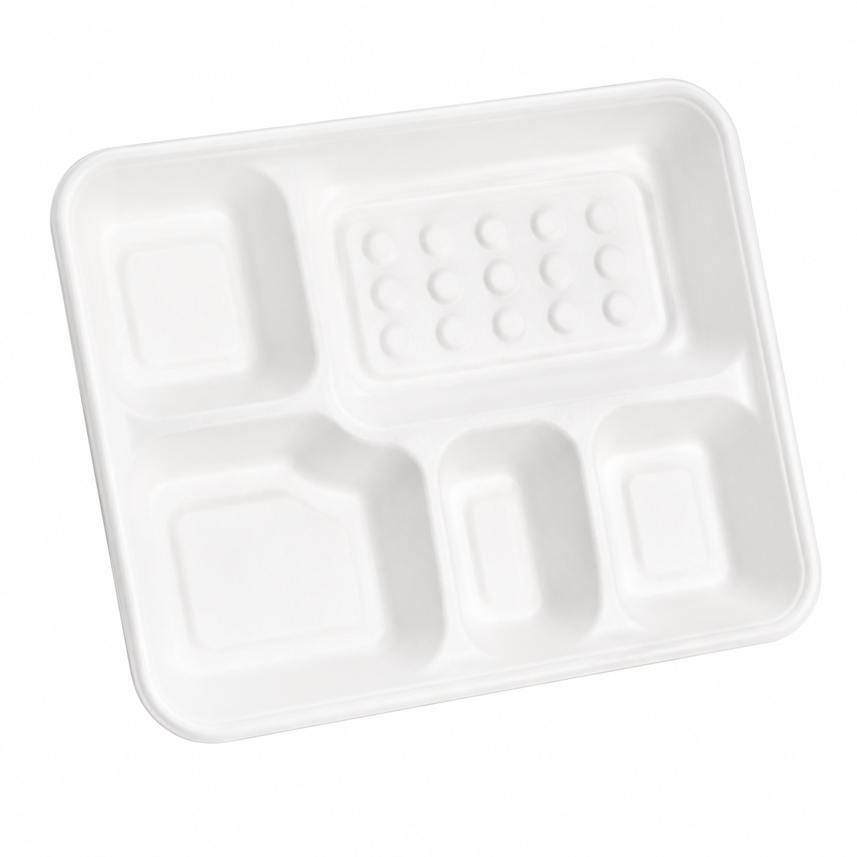 5 Compartment Bagasse Deep Meal Tray