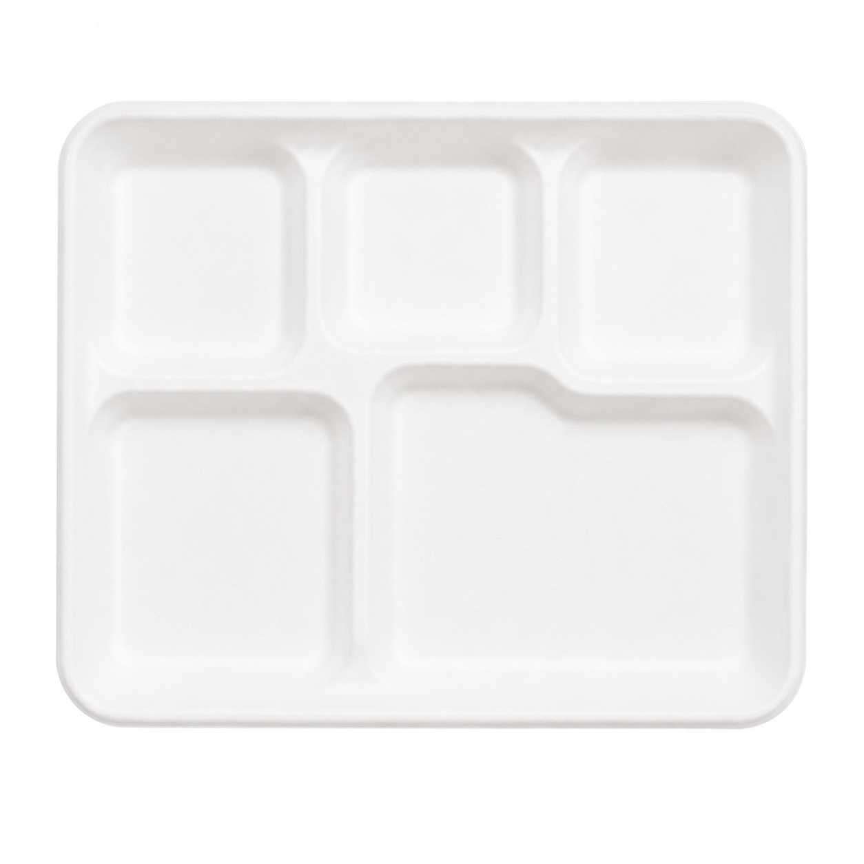 5 Compartment Bagasse Shallow Meal Tray [400/Case]