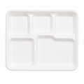 5 Compartment Bagasse Shallow Meal Tray [ 400/Case]