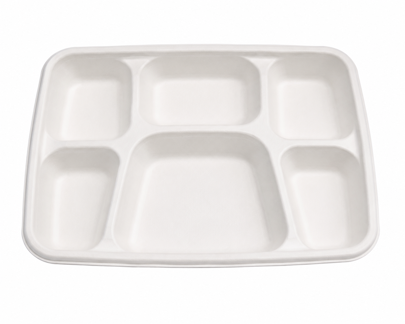 6 Compartment Bagasse Deep Meal Tray [300 Pack]