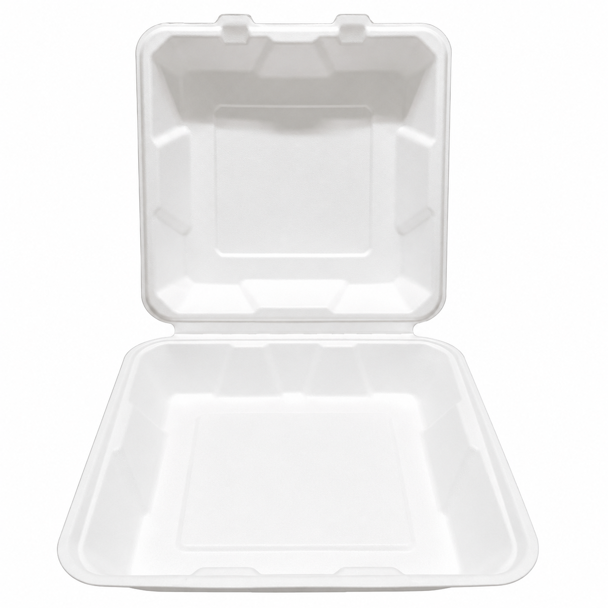 9 x 9 Clamshell Bagasse Container