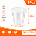 24 Oz Heavy Duty Round Deli Food Soup Containers w/ Lids BPA Free 240 Sets