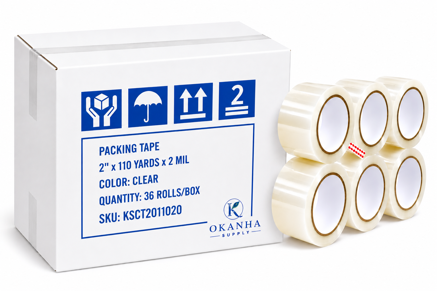 Okanha Supply™ Standard Clear Packing Tape – 2 Mil