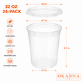 32 Oz Heavy Duty Round Deli Food Soup Containers w/ Lids BPA Free 240 Sets