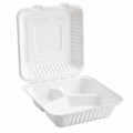 8" X 8" 3 Compartment Biodegradable Clamshells [200 Pack]