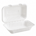 9" x 6" Bagasse Hinged Lid Container [200 Pack]