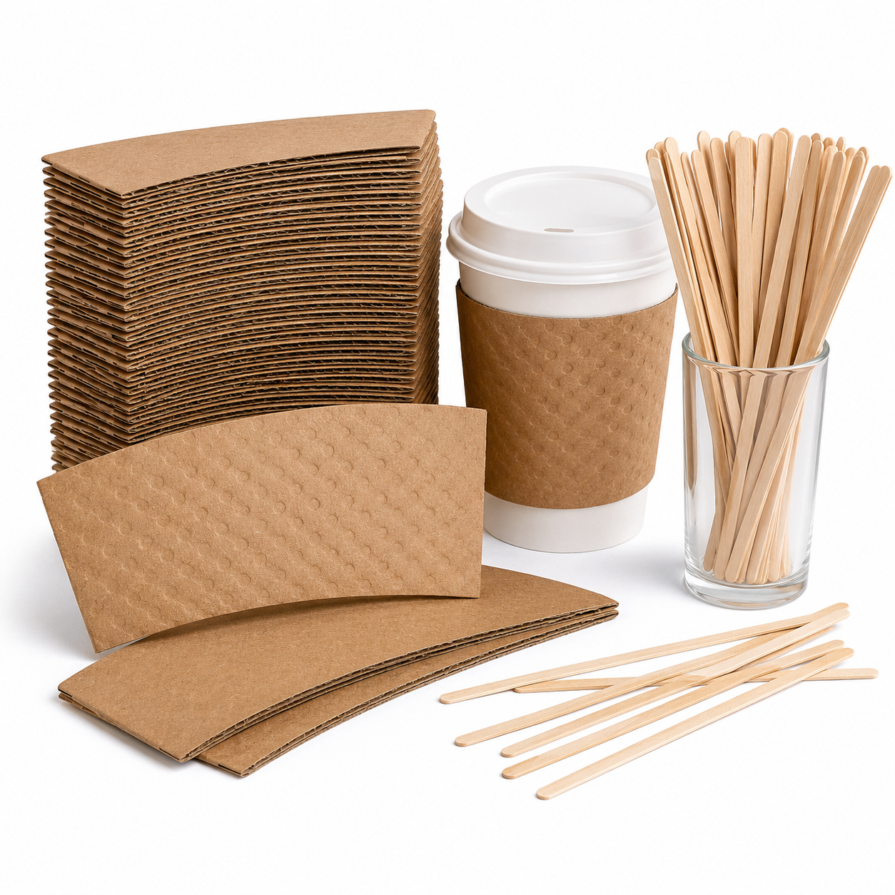 Coffee Cup Sleeves & Stir