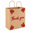 13" X 7" X 17" Thank You Print Kraft Paper Shopping Bag With Handle [250/Case]
