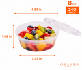 8 Oz Heavy Duty Round Deli Food Soup Containers w/ Lids BPA Free 240 Sets