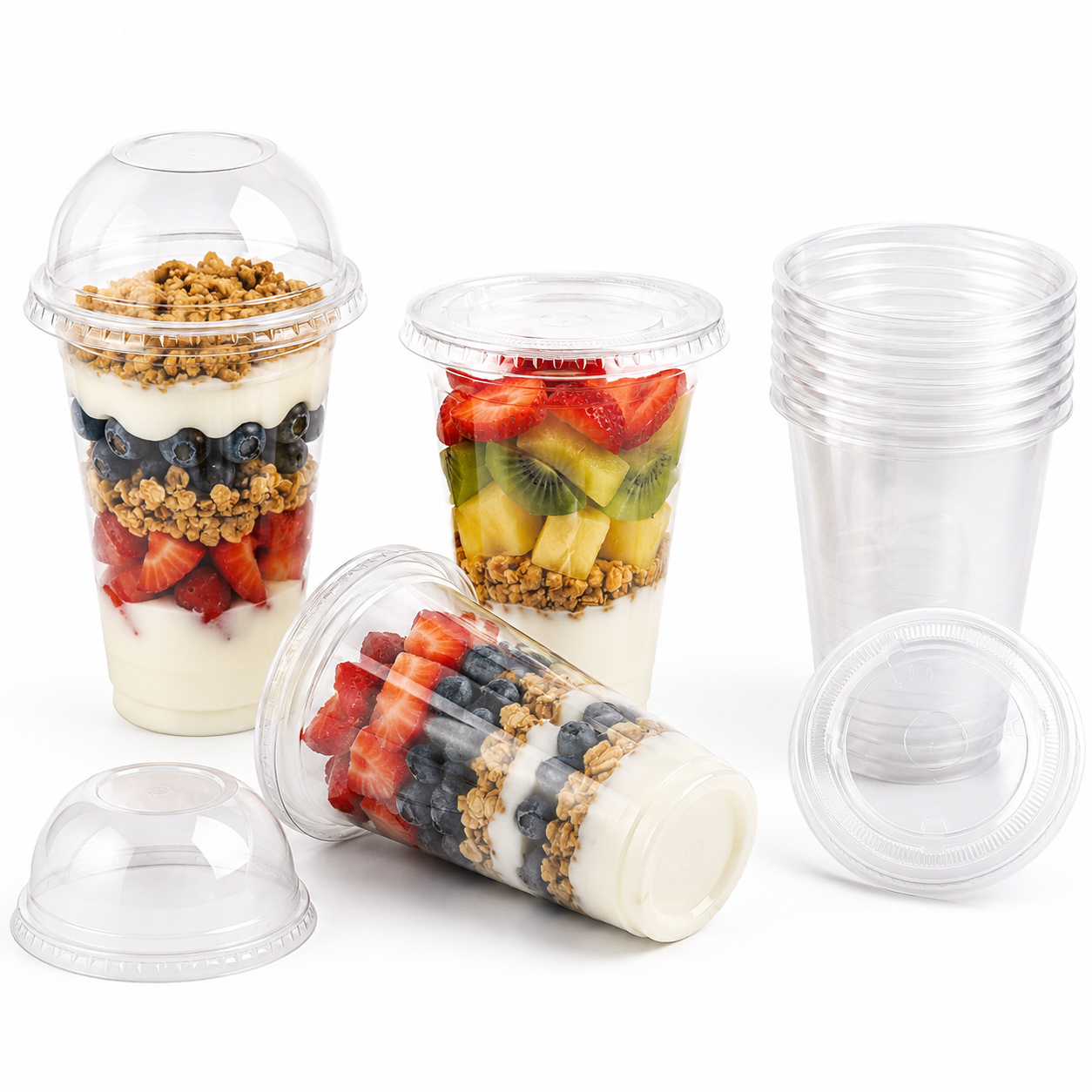 Parfait Cups with Lids Sticks
