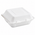 9" x 9" Compostable Bagasse Hinged Lid Container [200/Case]