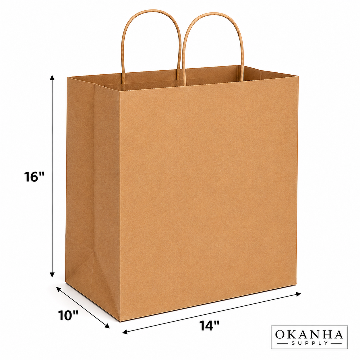 OKANHA Brown Kraft Paper Shopping Bags with Handles 8" x 5" x 10"