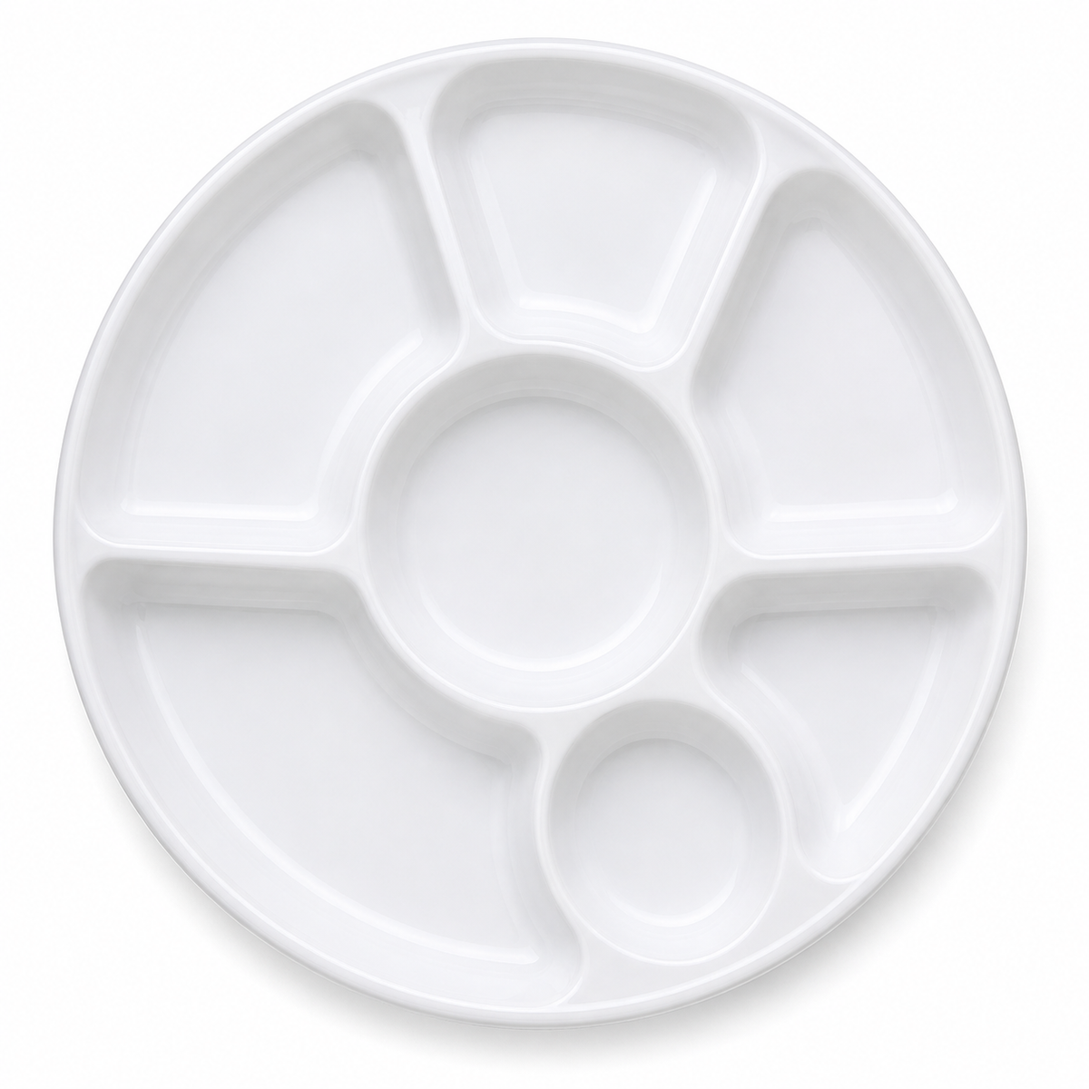7 Compartment Round Biodegradable Meal Tray (200/Case]