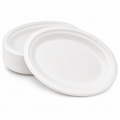 10" Compostable Bagasse Round Plate, White [400/Case]
