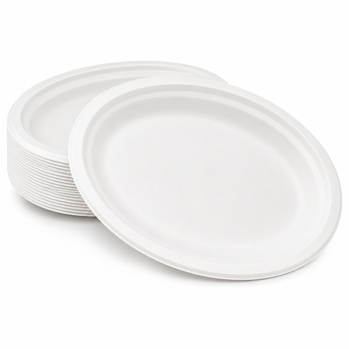 10" Compostable Bagasse Round Plate, White [400/Case]